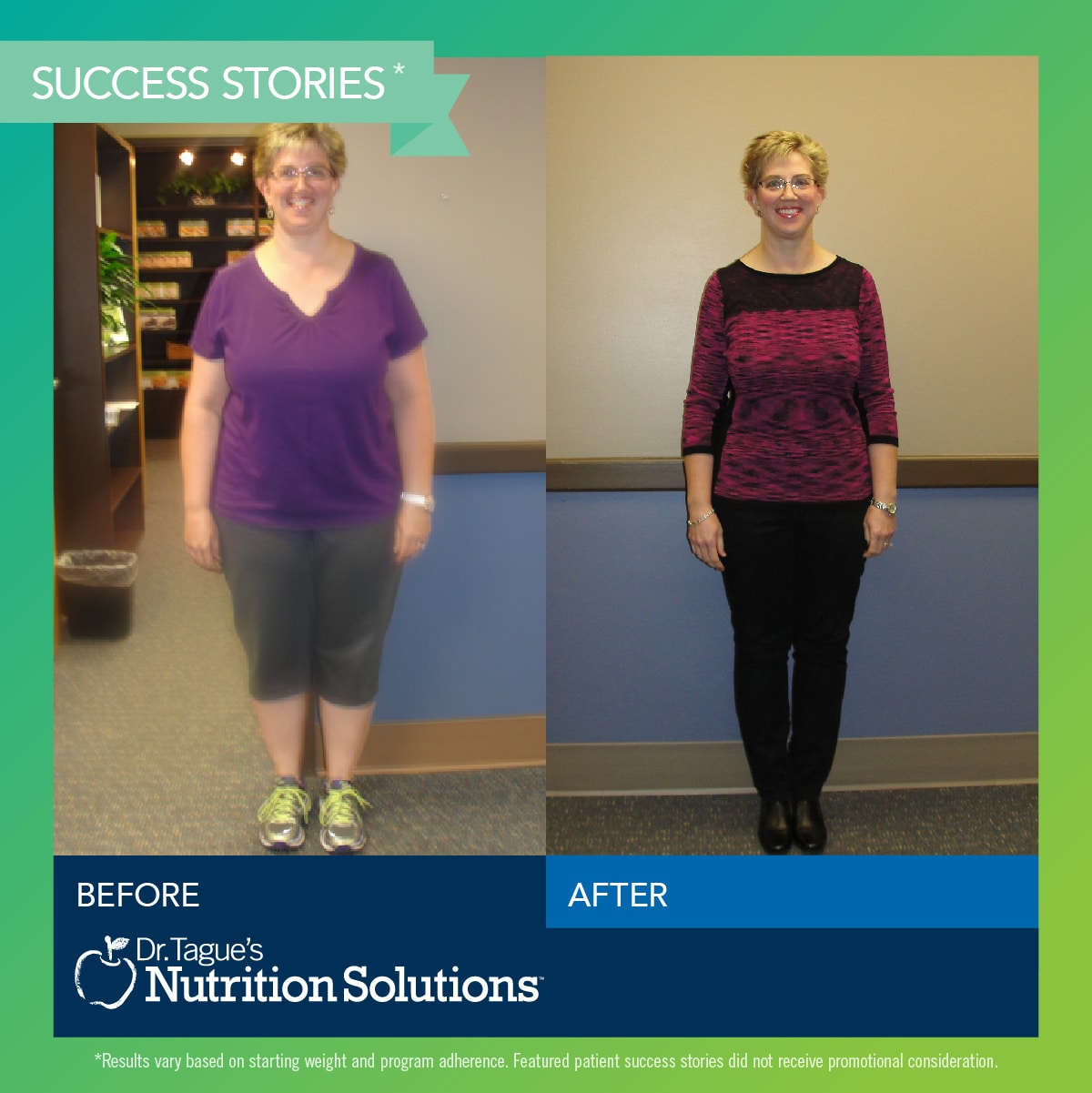 Kathy lost 55lbs. on Dr. Tague's Program!