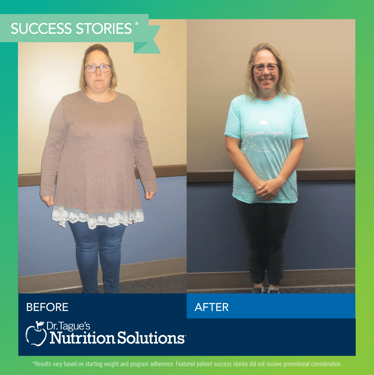 Dr. Tague's Center for Nutrition Success Stories - Melissa lost 90 lbs in 7 months