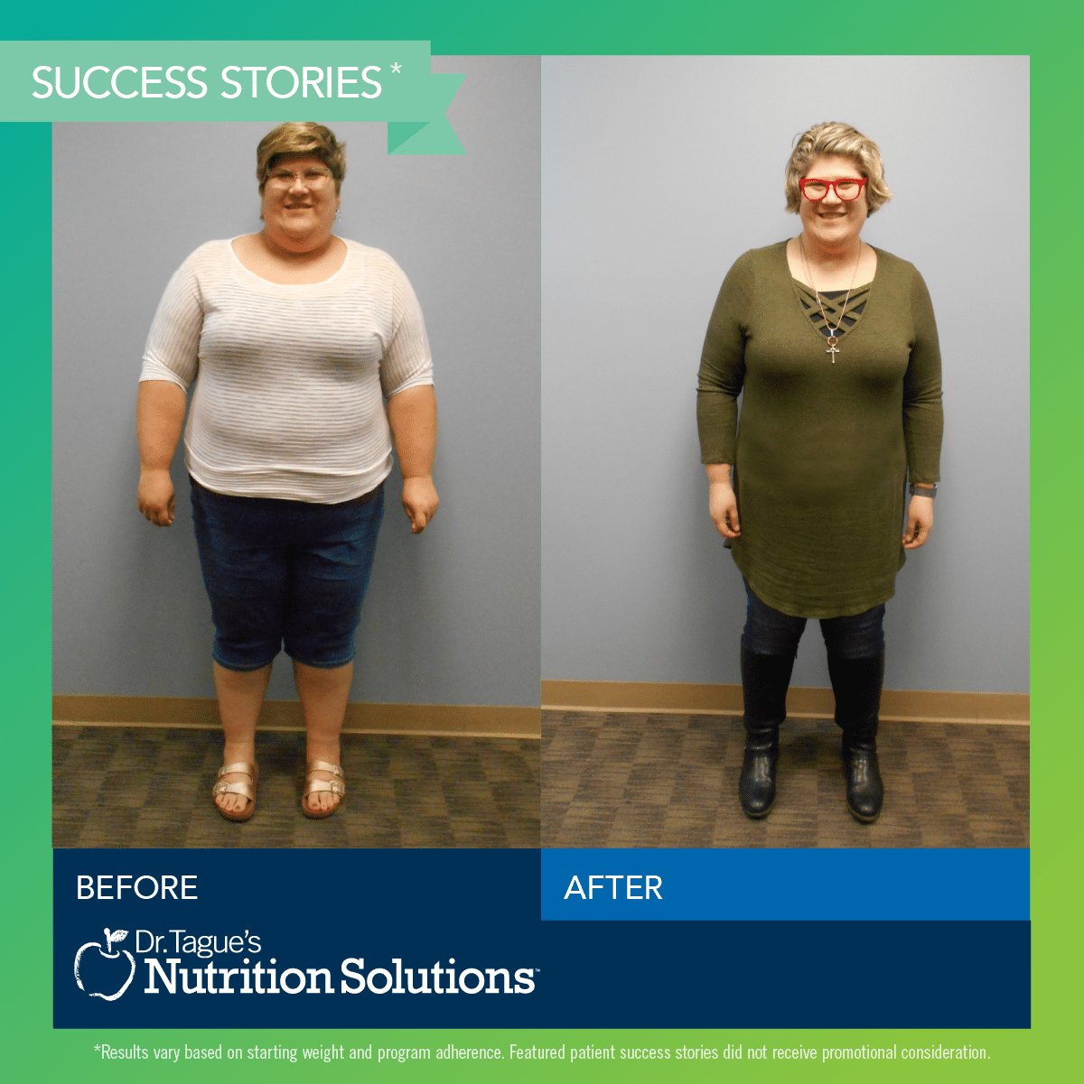 Dr. Tague's Center for Nutrition Success Stories - Ryann lost 98lbs in 21 weeks