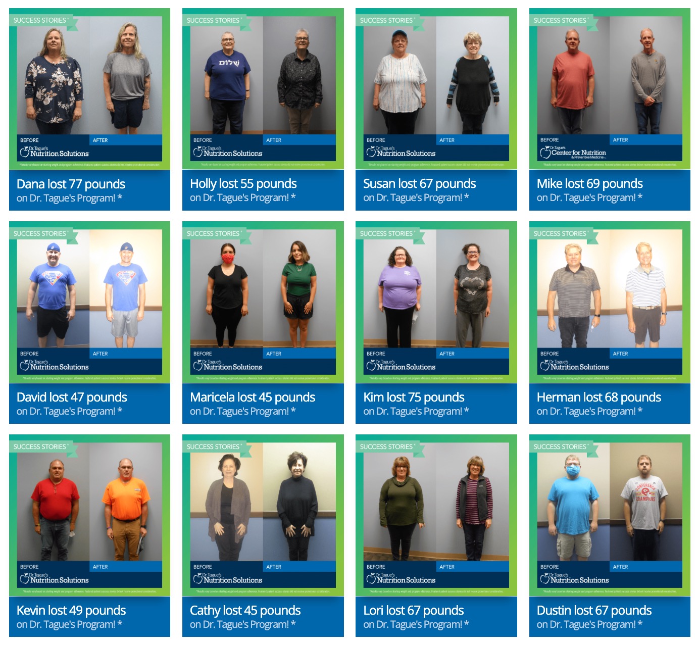 Topeka medical weight loss success stories – real patient before and after photos from the Center for Nutrition